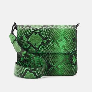 HVISK green and black snake vegan leather cross-body bag